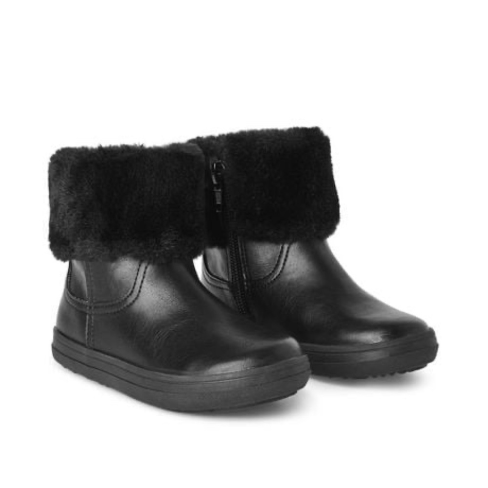 BRAND NEW girl toddler George black side zip boots size 9